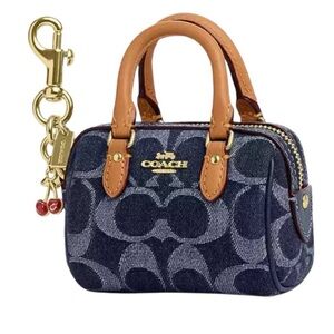 Coach Denim and Tan Mini Bag